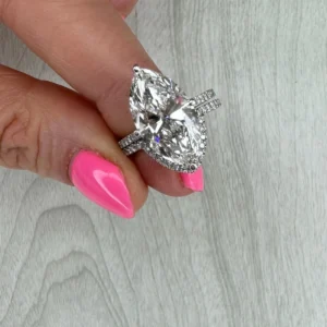 Marquise Lab Grown Diamond Bridal Set Ring in 14K White Gold – 5.45 CTW E VVS2 IGI Certified Dubai