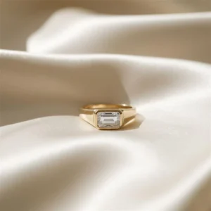 1.50 Ct Emerald Cut Lab Grown Lab Grown Diamond Engagement Ring 14k Yellow Gold
