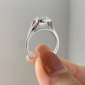2.10 Ct Cushion Cut Lab-Grown Diamond Engagement Ring in 14K White Gold | IGI Certified E VVS2