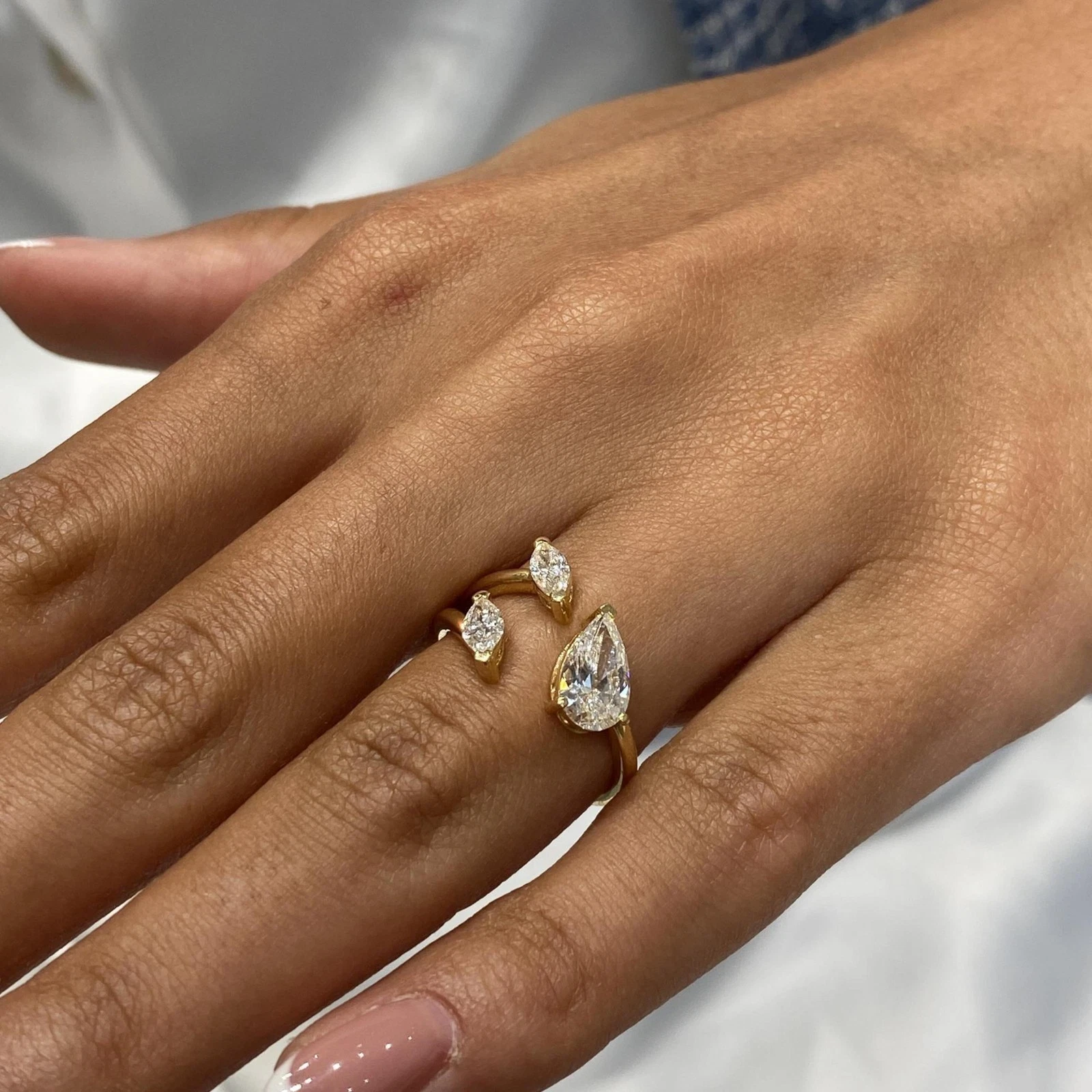 2.0 CTW Lab Grown Diamond Engagement Open Ring 14K Gold IGI Certified E VVS2 - Image 3