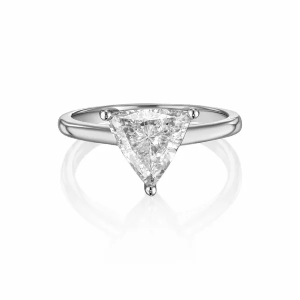1.5ct Triangle Lab Grown Diamond Engagement Ring 14K White Gold IGI Certified E