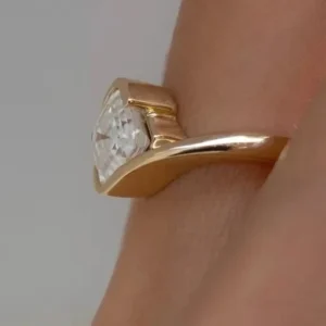 2.00 Ct Asscher Cut IGI Certified Lab-Grown Diamond Solitaire Engagement Ring in 14K Gold