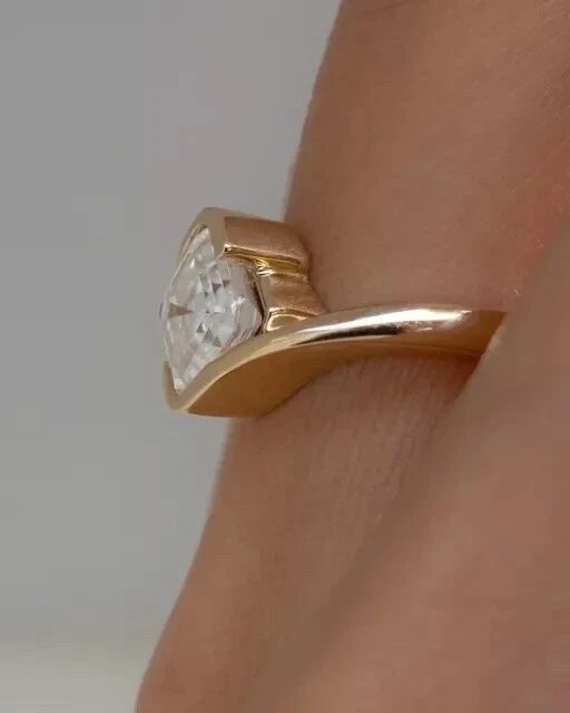 2.0 Ct Asscher Cut D VVS2 IGI Cert Lab Grown Diamond Engagement Ring 14K Gold - Image 6