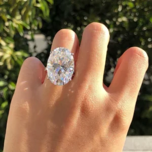 oval lab grown diamond engagement ring 14k white gold dubai