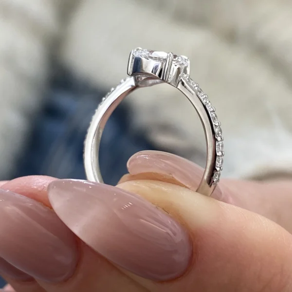 Lab Grown Diamond Engagement Wrap Ring 14K Gold Dubai – 1.36 CTW Pear Cut IGI Certified