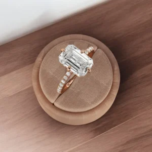 Emerald Cut Lab Grown Diamond Ring 14K Yellow Gold Dubai – 4.35 CT IGI Certified Wedding Ring UAE
