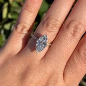 2.20 Ct Marquise IGI Certified Lab Diamond Engagement Ring in Platinum | D VVS2 Excellence