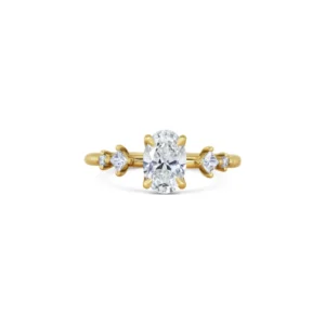 Oval Lab Grown Diamond Engagement Ring 14K Yellow Gold Dubai – 1.20 CT IGI Certified D VVS2