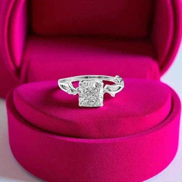 2.10 Ct Cushion Cut IGI Certified Lab-Grown Diamond Engagement Ring in 14K White Gold