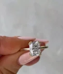 18K yellow gold radiant cut lab grown diamond engagement ring Dubai IGI certified