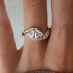 2.10 carat marquise lab grown diamond ring Dubai 14K yellow gold