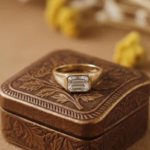 1.50 Ct Emerald Cut Lab Grown Lab Grown Diamond Engagement Ring 14k Yellow Gold