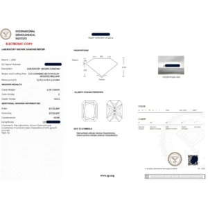 6.60 CT Radiant Lab Grown Diamond Solitaire Ring in 14K White Gold – E VVS2 IGI Certified Dubai