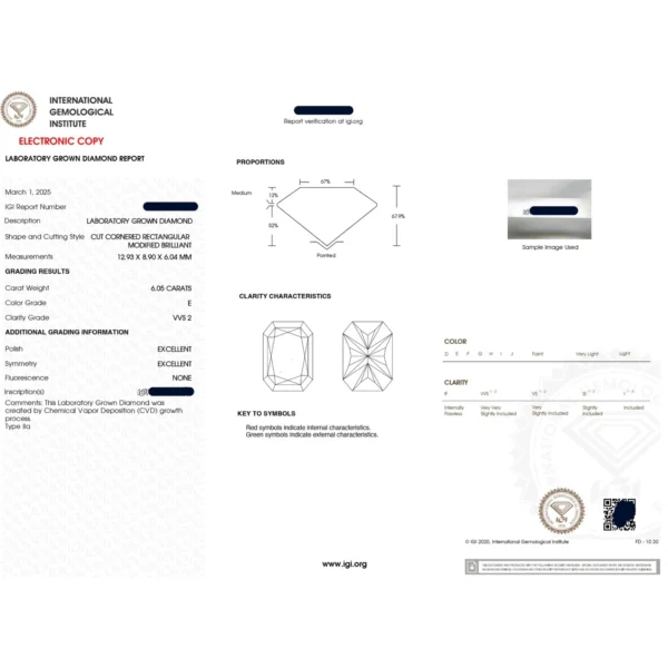 6.60 CT Radiant Lab Grown Diamond Solitaire Ring in 14K White Gold – E VVS2 IGI Certified Dubai