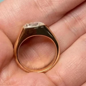 2.00 Carat Cushion-Cut Lab-Grown CVD Diamond Bezel Engagement Ring in 14k Yellow Gold