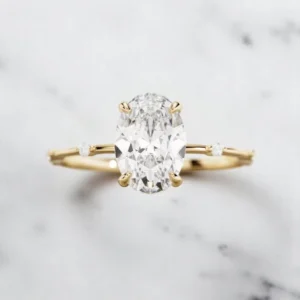 2.05 Ct Oval Lab-Grown Diamond Engagement Ring in Platinum | IGI Certified E VVS2