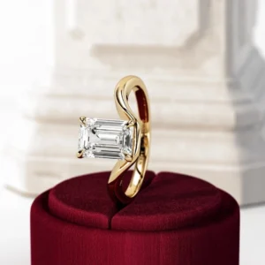 2.00 Ct Emerald Cut IGI Certified Lab-Grown Diamond Solitaire Engagement Ring in 14K White Gold