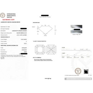 2.10 Ct Asscher Cut Hidden Halo IGI Certified Lab-Grown Diamond Engagement Ring in 14K Gold