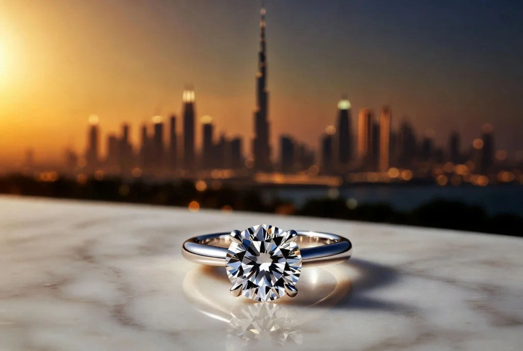 Affordable lab diamond engagement ring Dubai 1 carat IGI certified