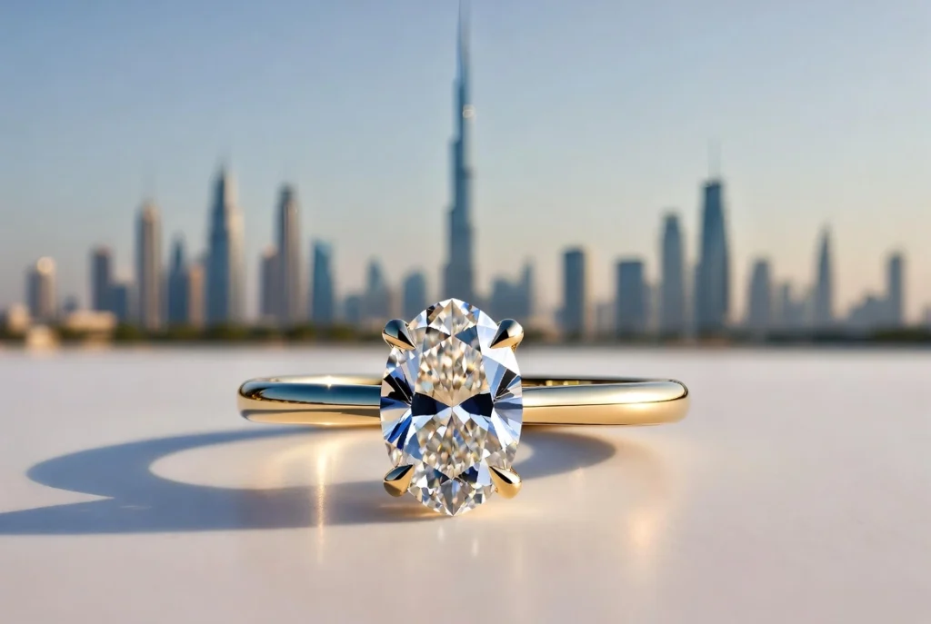Affordable lab diamond engagement ring Dubai 1 carat IGI certified