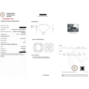 2.10 Ct Cushion Cut IGI Certified Lab-Grown Diamond Engagement Ring in 14K White Gold