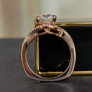 Round Lab Grown Diamond Engagement Ring 14K Rose Gold Dubai UAE – 4.20 CT IGI Certified D VVS2