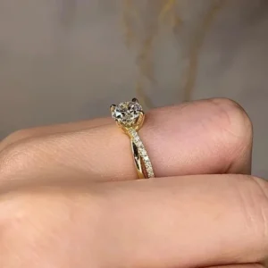 2.20 Ct Round Brilliant Lab-Grown Diamond Solitaire Wedding Ring in 14K Yellow Gold | IGI Certified