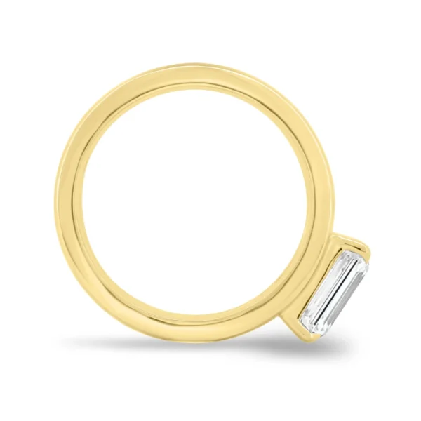 Emerald Cut Lab Grown Diamond Engagement Ring in 14K Yellow Gold Dubai – 1.50 CT D VVS1 IGI Certified