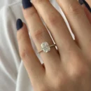 elongated cushion lab diamond ring 2.2ct Dubai handcrafted