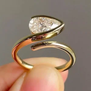 2.50CT Pear Cut Lab Grown Diamond Ring 14K Yellow Gold IGI Certified D VVS2 – Dubai Engagement Ring
