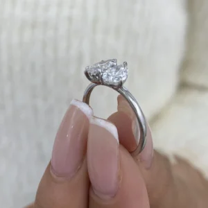 2.00 CT Pear & Marquise Toi et Moi Lab Diamond Ring in 14K White Gold – IGI Certified