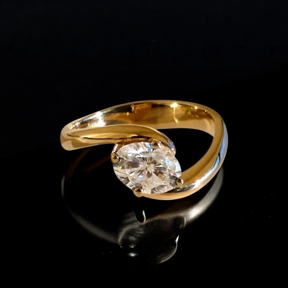 Oval Lab Grown Diamond Ring 14K Yellow Gold Dubai – 1CT IGI Certified Solitaire - Image 6