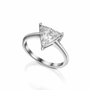 1.50 Ct Trilliant Cut Lab Diamond Ring Dubai – IGI E VVS2 CVD Engagement Ring in 14K White Gold