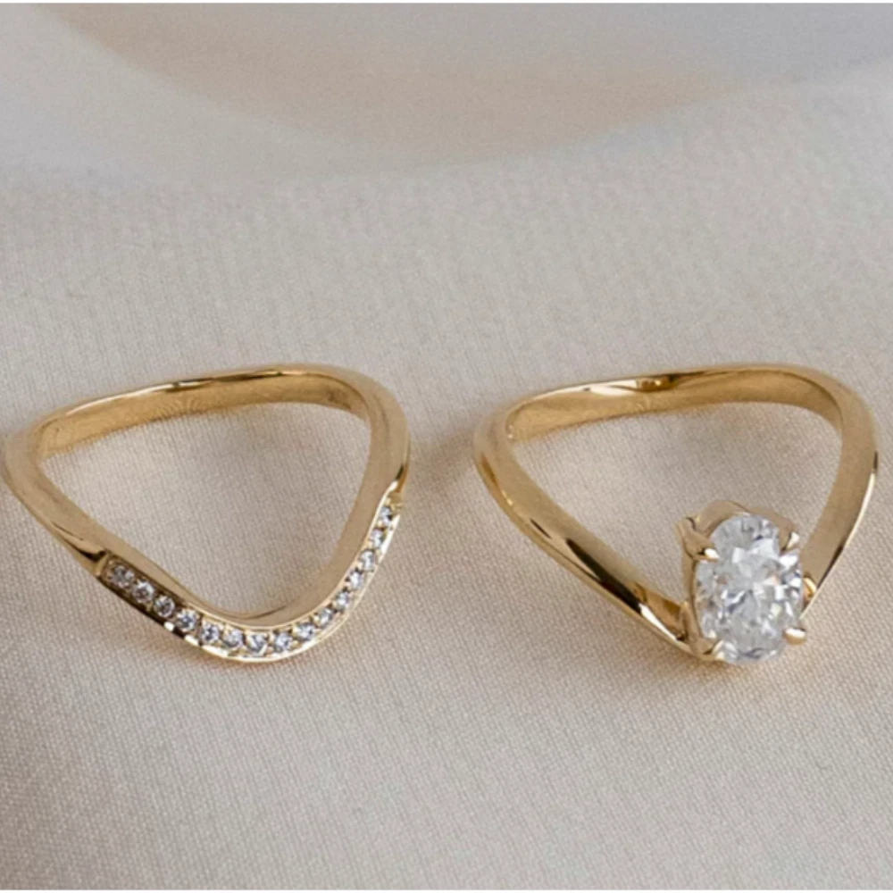 Lab Grown Diamond Bridal Set 14K Yellow Gold Dubai – 1.40 CT Oval IGI Certified Engagement Ring Set UAE - Image 5