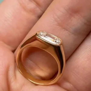 2.00 Carat Cushion-Cut Lab-Grown CVD Diamond Bezel Engagement Ring in 14k Yellow Gold
