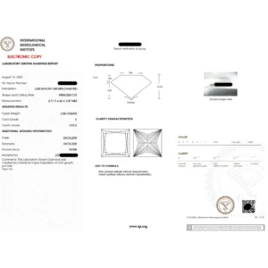 Princess Cut Lab Grown Diamond Engagement Ring 18K White Gold Dubai UAE – 2.40 CT IGI Certified