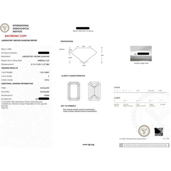 2.10 Ct Emerald Cut Lab Diamond Engagement Ring E/VVS2 – 18K Gold, Dubai Crafted