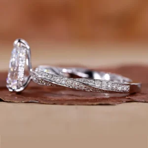 1.70 CT Pear Lab Grown Diamond Engagement Ring in 14K White Gold – IGI E VVS2 Certified | Dubai Luxury Jewelry