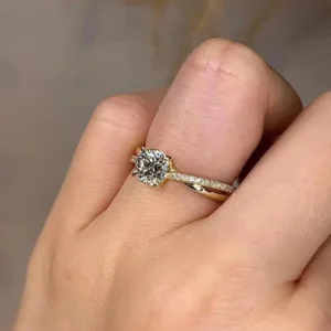 2.20 Ct Round Brilliant Lab-Grown Diamond Solitaire Wedding Ring in 14K Yellow Gold | IGI Certified