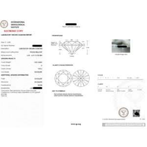1.00ct Round Brilliant Lab-Grown Diamond Women's Solitaire Ring in 18K White Gold (IGI Certified, D VVS2)