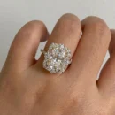 3.90ct radiant lab diamond ring Dubai 14k white gold