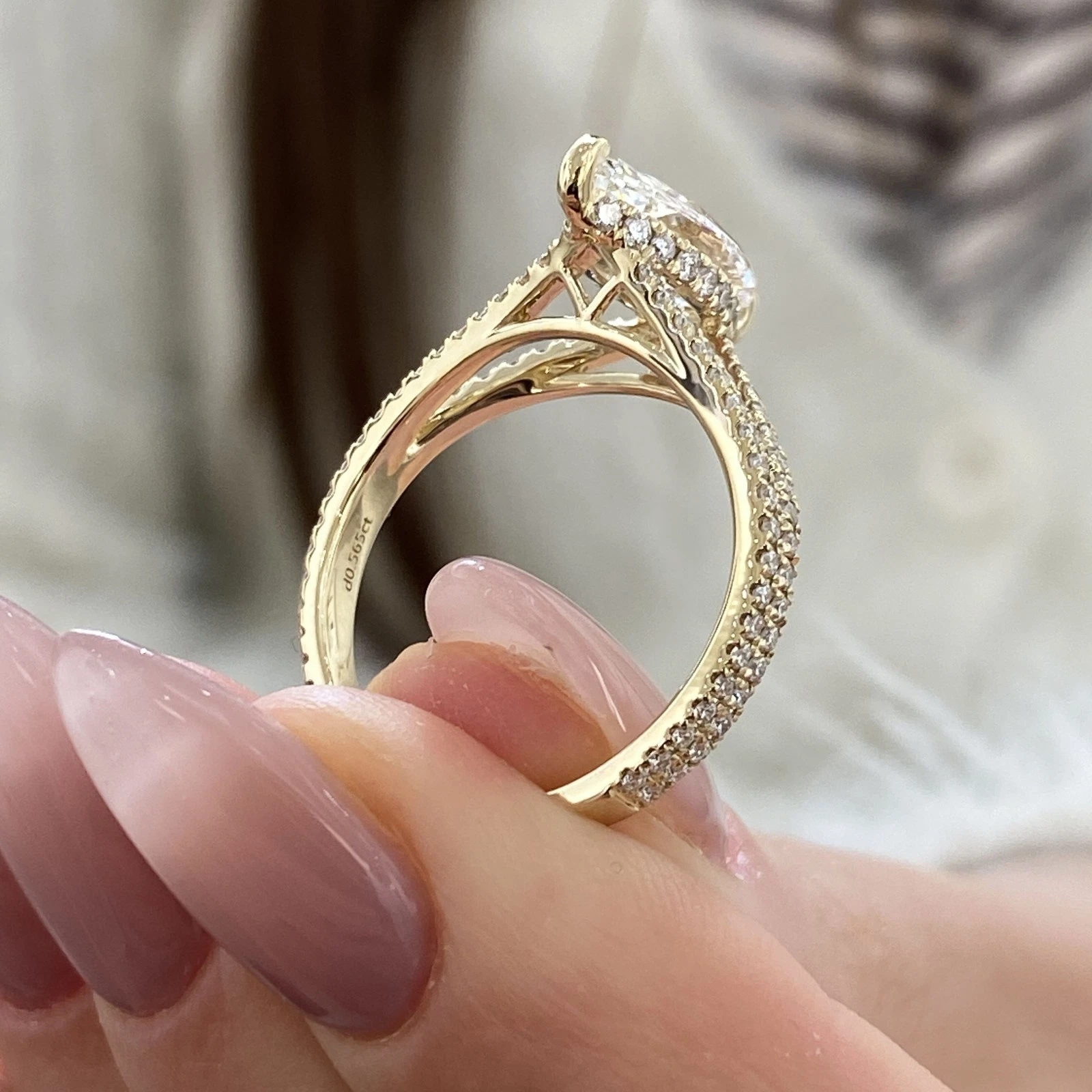 2.00 CTW Marquise Cut Lab-Grown CVD Diamond Split Shank Engagement Ring in 14k Yellow Gold - Image 6