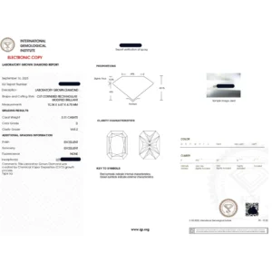 3.00CT Radiant Cut D VVS2 Lab Grown Diamond Engagement Ring 14K White Gold Dubai UAE | IGI Certified Luxury Ring