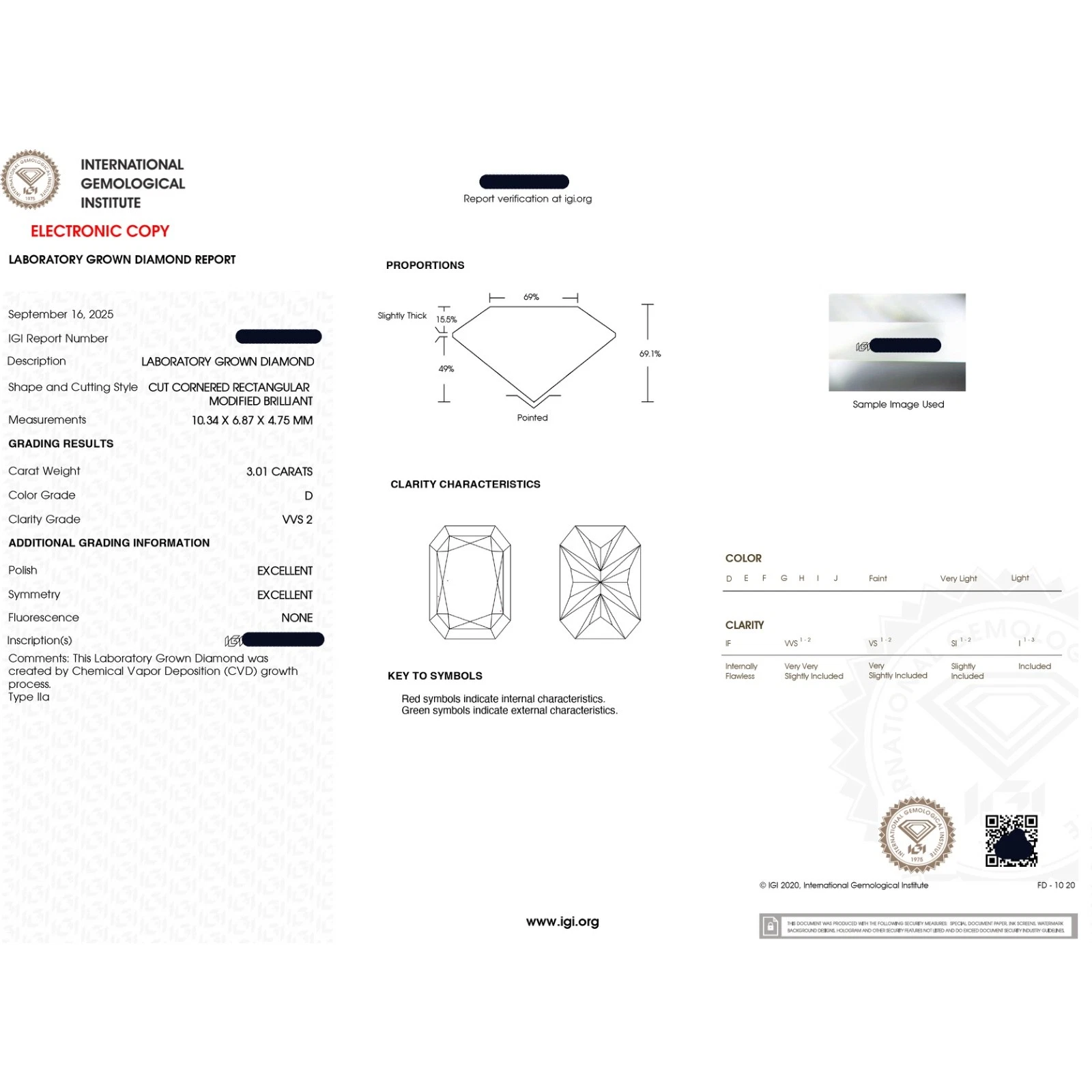 Radiant Lab Grown Diamond Engagement Ring 18K White Gold Dubai – 3.00CT IGI D VVS2 - Image 5