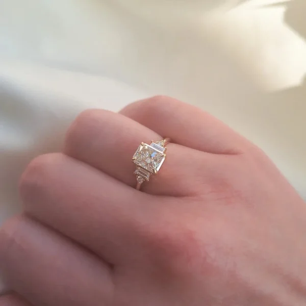 2.30ct Radiant Cut Lab Grown Diamond Engagement Ring in 14K White Gold – D VVS2 IGI Certified