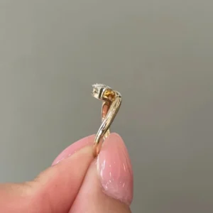 14k Yellow Gold Marquise Solitaire 1 Carat CVD Lab Grown Diamond Engagement Ring