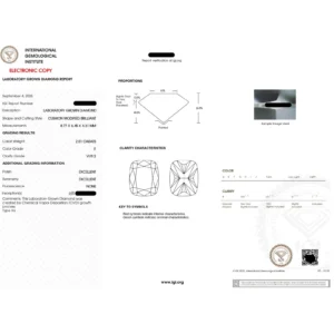 2.20 CTW Elongated Cushion Lab Diamond Compass Engagement Ring in 14K Gold (E/VVS2, IGI Certified)
