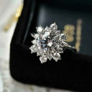 Lab Grown Diamond Engagement Ring 14K White Gold Dubai – 1.80CT Round D VVS2 IGI Certified