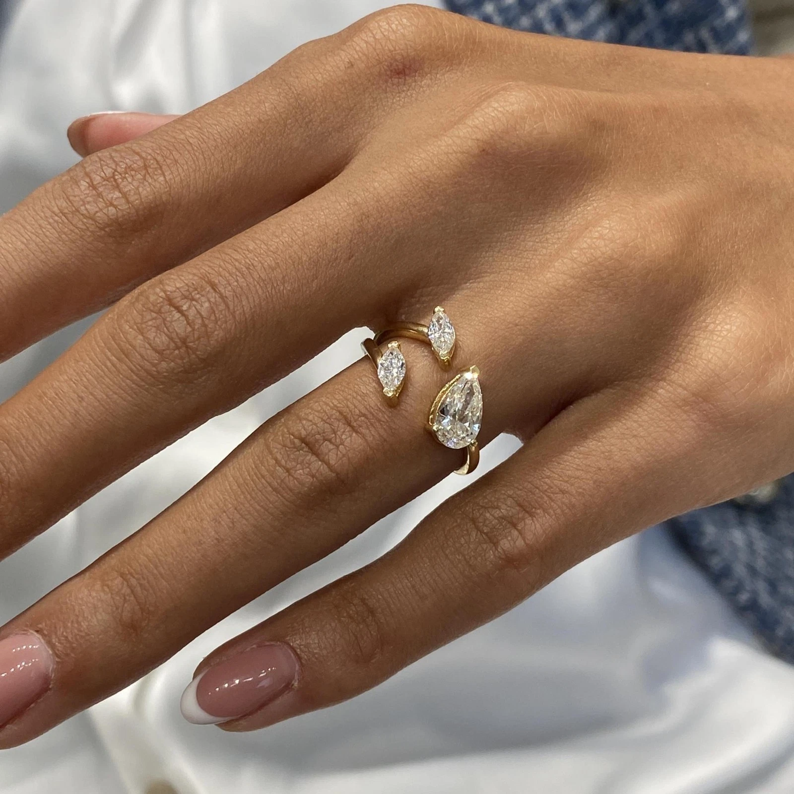 2.0 CTW Lab Grown Diamond Engagement Open Ring 14K Gold IGI Certified E VVS2 - Image 8
