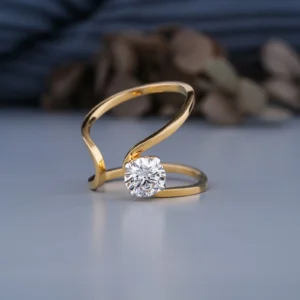1.50CT round lab diamond ring 14k yellow gold Dubai
